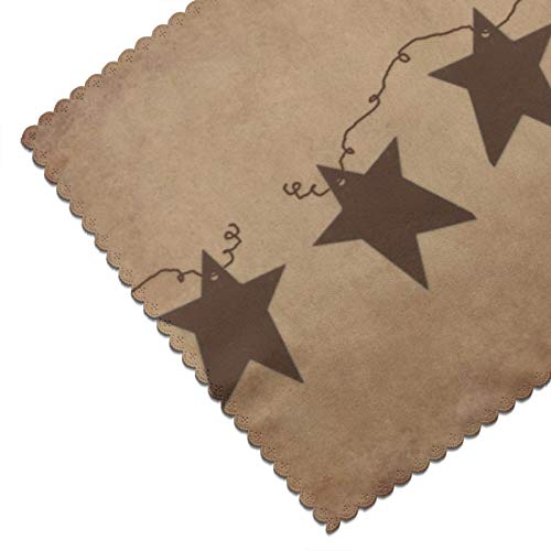Derdyoaa Vintage Rusty Stars Primitive Country Rustic Primitives Table Mats Set Of 6 Non-Slip Washable Placemats For Dining Table Coffee Mats Kitchen 12 X 18 Inches #TOP3