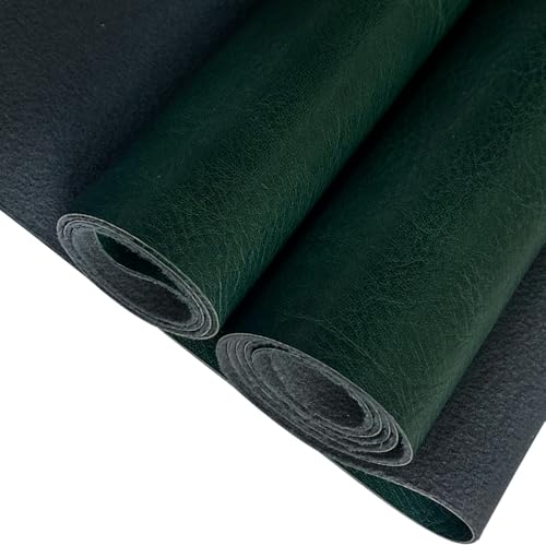 1 Yard Thick Faux Leather Fabric Soft Vegan Upholstery Fabric Artifical Sewing Leather for Home Decor Performance (Green, Cut by The Yard) by XHT - Used condition - US$24.69