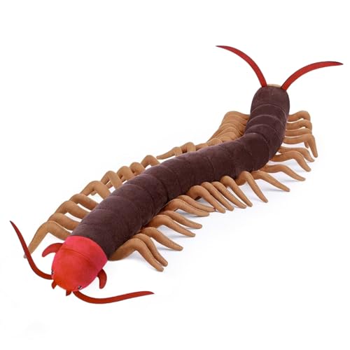 FRANKIEZHOU Centipede Plush Animal - Brown 23.6 Inch, Realistic Stuffed Toy, Girls & Boys Toy, Home Decor, Cuddle Toy