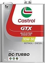 Castrol GTX DC-TURBO 10W-30 API SM/CF Performance Engine Oil for 4-Wheeled Gasoline/Diesel Vehicles, 4.2 qt (4 L)
