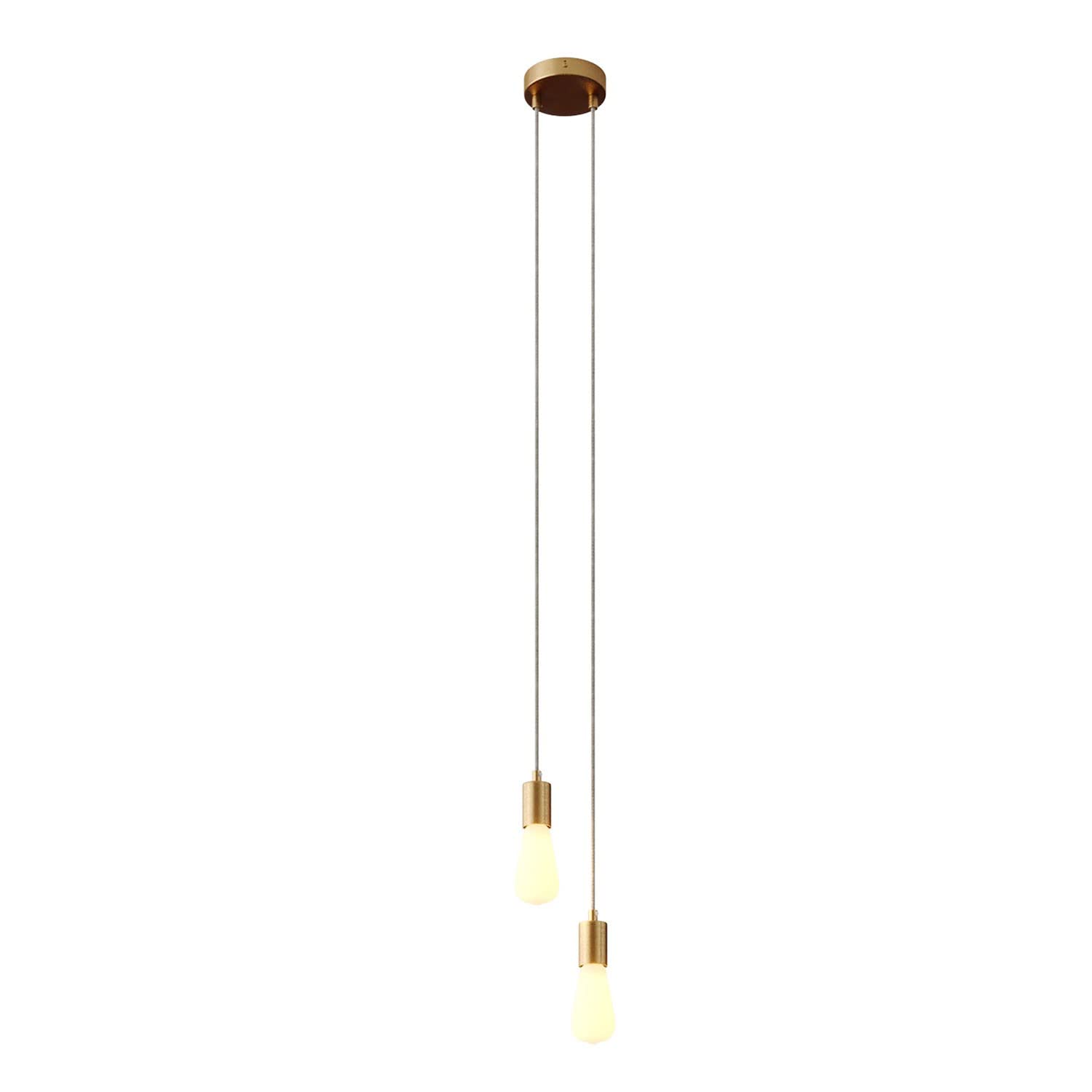 creative cables - Pendelleuchte mit Mehrfachaufhängung mit 2 Ausgängen, komplett mit Textilkabel und Metall-Zubehör - DIY-KIT, Ohne Glühbirne, Bronze satiniert