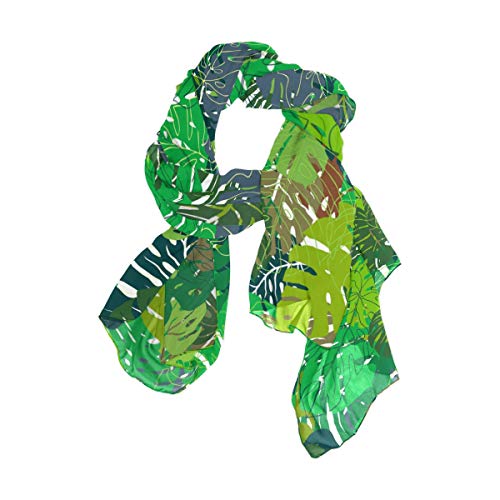 Tropical Leaf Monstera Scarfs for Women Lightweight Sunscreen Shawl Wraps