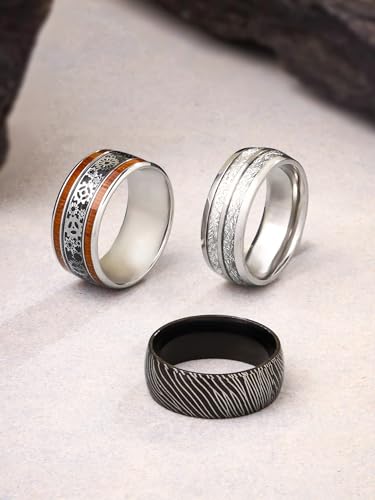 Image of Norse Code Collection Stainless Steel Rings For Men And Boys Anniversary Birthday Gifts