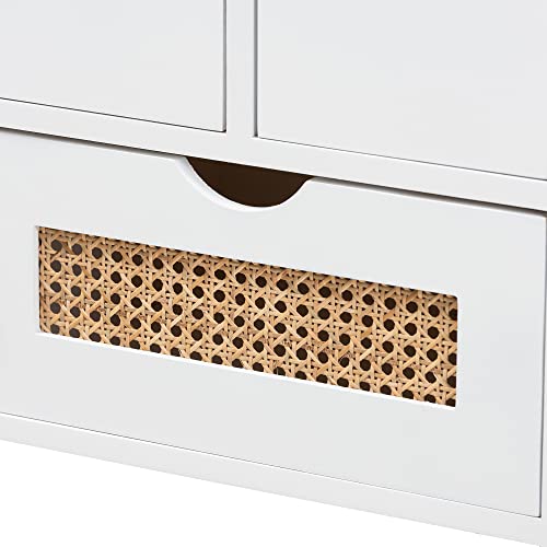 Baxton Studio Bastian Benche, 3-Drawer, Light Beige/White/Natural Brown #TOP6