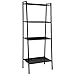HOMFA Metal 4 Shelf Bookcase, Multifunctional Ladder-Shaped Plant Flower Stand Rack Bookrack Storage Shelves, Black