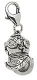 taucherhelm deko Gesamtgewicht ca. 5,9 Gramm Charm-Anhänger Taucherhelm aus 925 Sterling Silber zum Einhängen in ein Bettelarmband