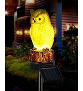 iStatue Owl Solar Decorative Garden Stake Lighting, Waterproof Cute Animal Outdoor Figurine Light...