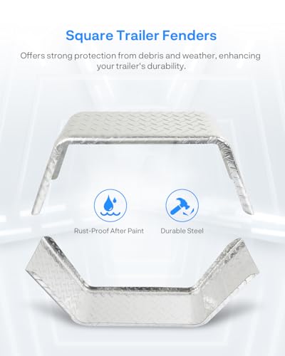 image for JY PERFORMANCE Square Trailer Fenders Single Axle for 14