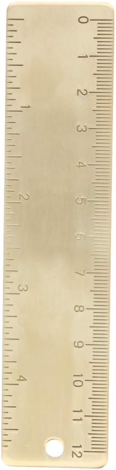 Utoolmart Measuring Tool Set with Protractor 30/60 Triangle Ruler 12cm 4 Inch 15cm 5 Inch Straight Ruler Brass