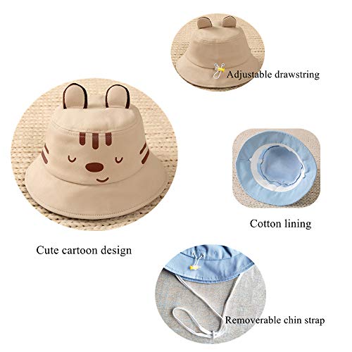 Baby Sun Hat Adjustable,Infant Toddler Summer Outdoors Beach Hat UPF50+,Sun Protection Bucket Hat3