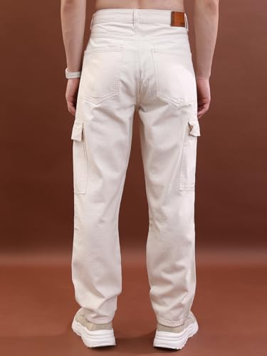Image of Highlander Men's Regular Fit Cargo Pocket Jeans | Clean Look | Cotton Comfort | Utility Style