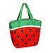 BigMouth Inc Large Insulated Cooler Bag, Reusable Travel Bag with Adustable Straps, Cute Collapsible Food Tote for Picnic Pool Beach - Watermelon