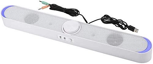 Lautsprecher, Soundbar Für TV Mit Subwoofer Mit DSP-Technologie 3,5 Mm Audio-Buchse Für PC Desktop Laptop Tablet Smartphone TV Weiß