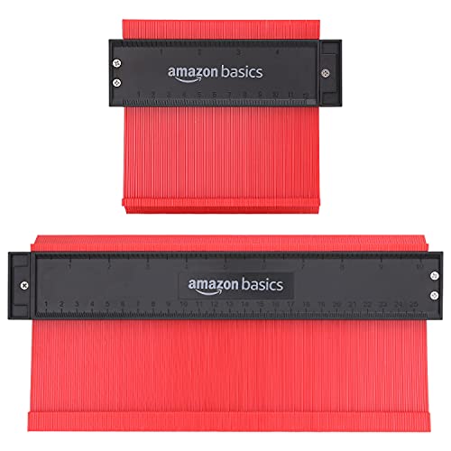 Amazon Basics Contour Gauge Set of 2, 5-inch and 10-inch Profile Tool, Shape Duplicator for Woodworking, Flooring and Molding, with Measuring Scale by Amazon Basics - Used condition - US$12.49