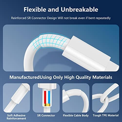 iPhone 13 14 Charger Cable 3m Fast Charge, [MFi Certified] 2Pack Extra Long iPhone 12 Fast Charging Lead, USB C to Lightning Cord Wire for Apple iPhone 14 Pro Max/13 Mini/12/11/XR/XS Max/8 Plus, iPad