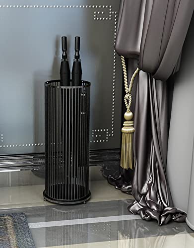 Rack de guarda-chuva Balde Redondo de Metal para Guarda-chuva, Porta-guarda-chuvas Multifuncional de