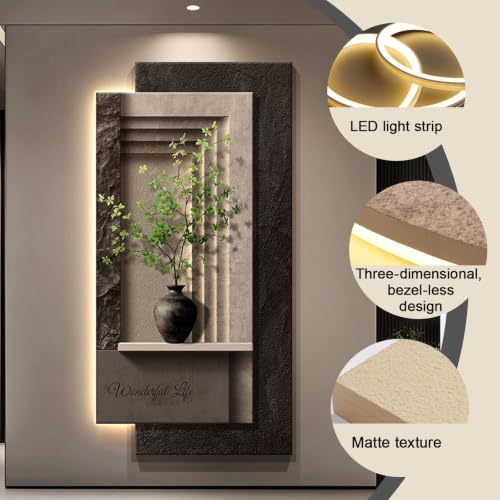 33D LED Decorative Wall Art – Illuminated Visual Sandstone Wall Decor