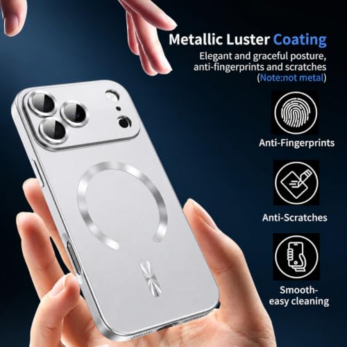 Astter Magnetic for iPhone 17 Pro Max Case with 2X Privacy Protector-Silver by Astter - Used condition - Image 8