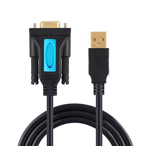 TECHTOO USB 2.0 to Serial Adapter USB RS232 Cable USB Serial Cable Converter DB9 USB with Prolific Chip Gold Plated for Win10/8.1/8/7/Vista/XP/2000/Andorid/Linux/Mac OS X10.6 & Above (Prolific-3ft)