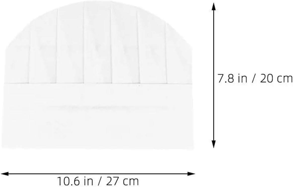 Disposable Chef Hat 20-100Pcs Paper Chef Hats Lightweight Comfortable Disposable Cooking Kitchen