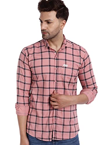 Image of Majestic Man Slim Fit Cotton Casual Check Shirt for Men