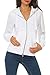 Produktbild Mivaro Damen Sweatjacke mit Kapuze im Vintage Look | Zip Hoodie Kapuzenjacke | Basic Einfarbig, Größe:XL, Farbe:Weiß