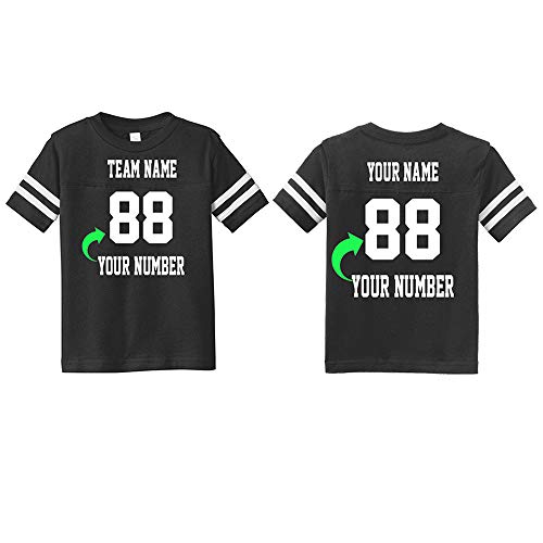 Customized Toddler Jersey Personalized With Your Name And Team Number (Black Solid, 2T) #TOP2