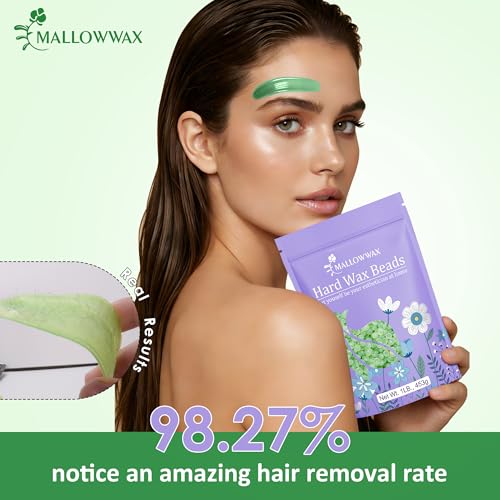Image of Mallowwax 1LB Aloe Hard Wax Beads, Hair Removal Wax for Full Body, Face