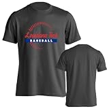 Sport Your Gear Louisiana Tech Bulldogs Baseball Short Sleeve T-Shirt Charcoal X-Large