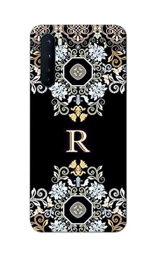 Image of PRINTFIDAA Name II Initial II Letter Floral Pattern Alphabet R Printed Designer Hard Back Case Cover for OnePlus NORD (2020 Model), OnePlus Z -(SF) MVN1007