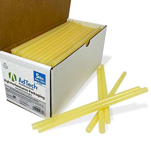 Adtech Professional High Performance Packaging Industrial Bond High Temp Hot Glue Sticks 10" Light Amber #TOP5