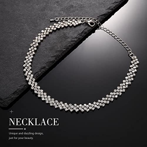 Jonky Rhinestone Chokers Silver Choker Necklacecrystal Necklaces Sparkly Neck Jewelry Prom Accessories For Women And Girls #TOP1