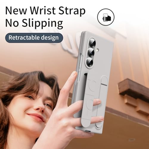 Case Compatible with Samsung Galaxy Z Fold 8 Ultra, Shock-Absorbing Foldable Phone Case with Wrist Strap and Kickstand，Gray：Samsung Z Fold 8 Ultra by Layeri - Used condition - Image 2