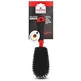 NIGRIN Bike Care Felgen Reinigungsbürste, hochwertige Felgen/Allround Bürste, ideal für Felgen, Speichen, Laufräder und Naben, Schlag- und Rutschfester Griff schwarz, rot 1 Stück