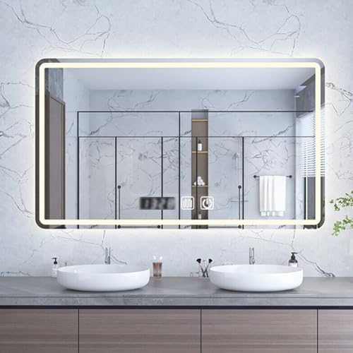 Miroir de salle de bain avec lumière pour se maquiller le matin sans buée