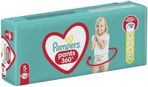 Pampers Pants Pieluchomajtki Rozmiar 5 (12-17 kg), 48 Sztuk, Najlepsza Ochrona i Komfort Pampers w Łatwych do Założenia Pieluchach