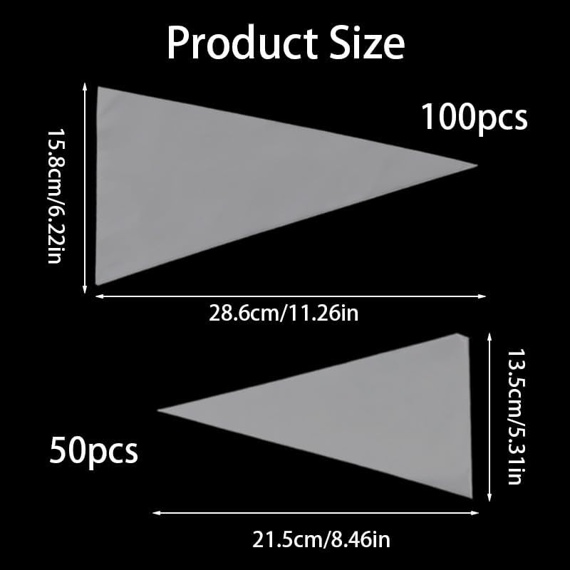 Bake Essentials 2 Sizes Piping Bags, 100PCS 12 Inch + 50PCS 9 Inch Thickened Disposable Pastry Bags, Anti-Burst Non-Slip Icing Bags for Cream Frosting, Cake & Cookie Decorating Supplies
