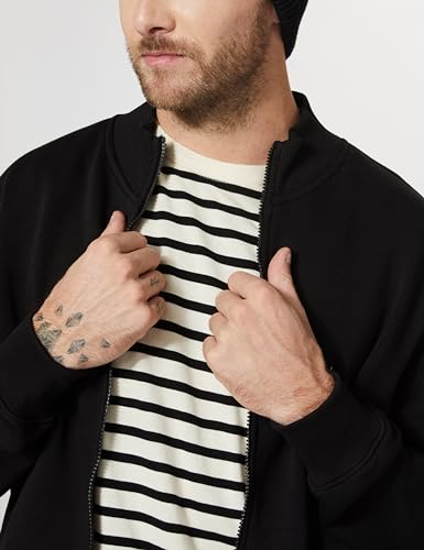Image of Amazon Brand - Symbol Men Cotton Blend High Neck Zipper Sweatshirt (Available in Plus Sizes)