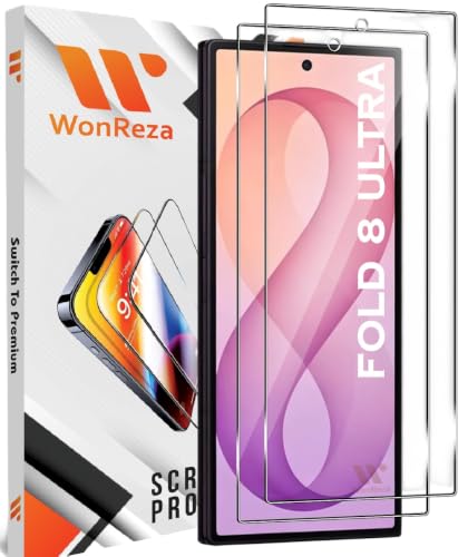 Image of Pack 2 - Borderless Tempered Glass Compatible with Samsung Galaxy Z Fold 8 Ultra 5G Edge to Edge 9H Hardness | Case-Friendly Screen Guard Protector- Installation Kit