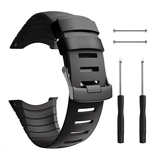 ANBEST Bracelets en TPU Compatibles avec Suunto Core Bracelet, Bande de Boucle à vis pour Sangle de Remplacement en TPU pour Hommes et Femmes,
