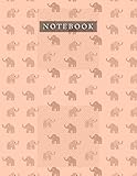  Notebook Orange (Pantone) Color Cute Small Baby Elephant Pattern Background Cover: A4, 8.5 x 11 inch, Daily, Bill, Life, Organizer, Planner, 110 Pages, 21.59 x 27.94 cm, Journal