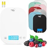 Smart Weigh White Digital Kitchen Scale for Cooking, Weight Loss, Calorie Tracking, Baking, Food Portion Control, and Meal Prep - Accurate Measurements in Grams and Ounces