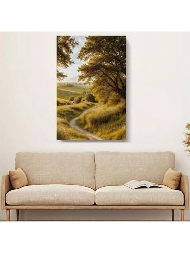 Tableau impressionniste grand format habille mur vide avec cadre