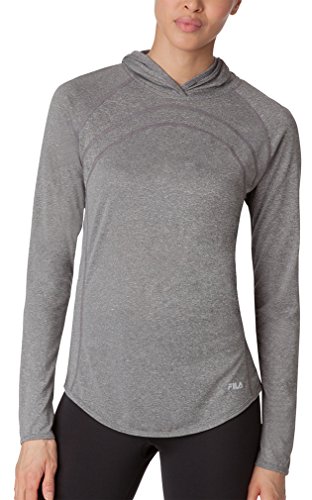 Fila Women's Heather Hoody Athletic Shirt, Grey, M
