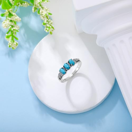 Bague turquoise véritable argent 925 pour sublimer vos mains délicates - 2