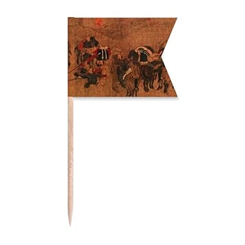 Tea Horse Road Chinese Painting Silk Road Toothpick Flags Labeling Marking for Party Cake Food Cheeseplate