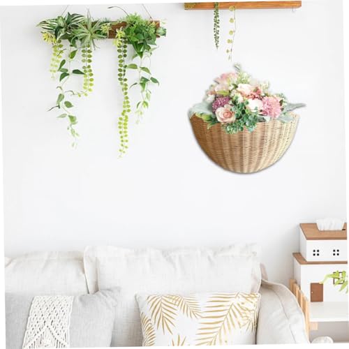 Cesta para frutas rústica de mimbre para pared organizador de cocina 14x6 6