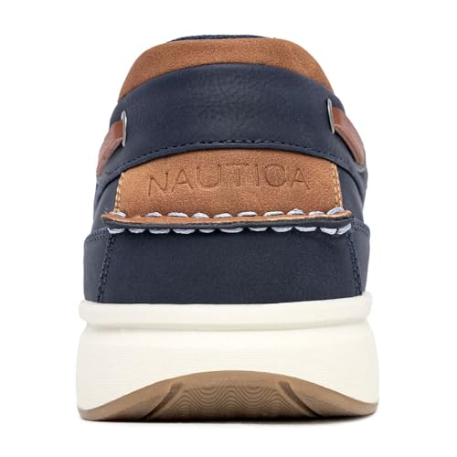 Nautica Men's Lace-Up Moccasin Boat Shoes - Cushioned Insole Casual Deck Loafers for Walking Comfort - Zapato3