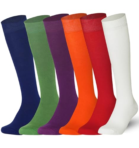 Image of Mysocks Knee High Socks for Women Men Combed Cotton Seamless Toe Tall Long High Socks