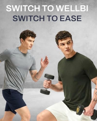 Image of Wellbi Bamboo Performance T-Shirt for Men | Raglan Sleeve Gym Training Sportswear | Quick Dry Moisture Wicking Anti-Bacterial | Ultra-Soft Breathable Eco-Friendly Activewear